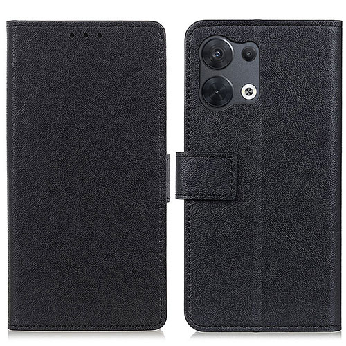 Leather Case Stands Flip Cover Holder M08L for Oppo Reno8 5G Black