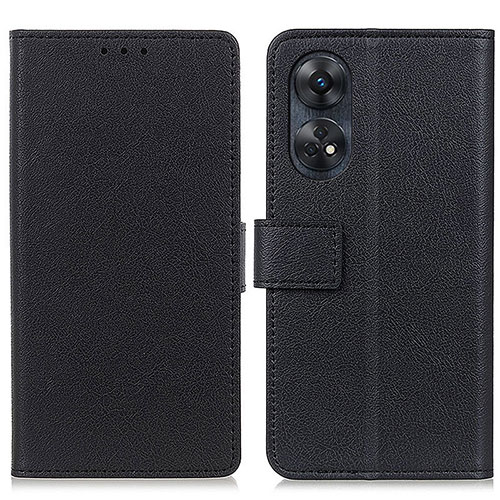 Leather Case Stands Flip Cover Holder M08L for Oppo Reno8 T 4G Black