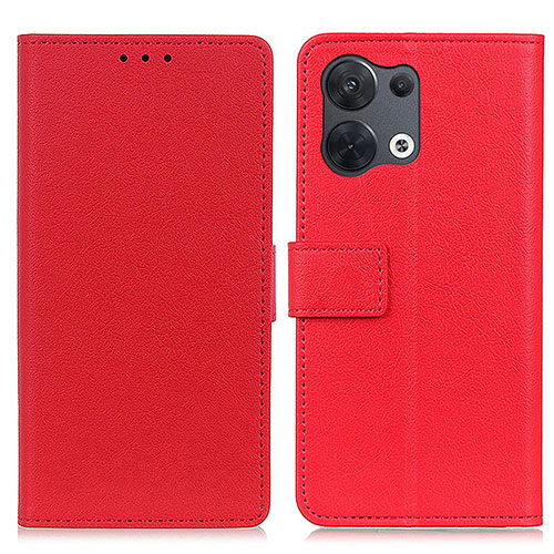 Leather Case Stands Flip Cover Holder M08L for Oppo Reno9 Pro 5G Red