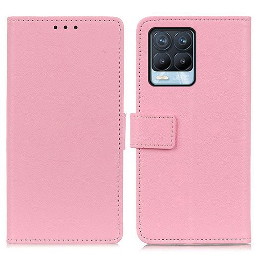 Leather Case Stands Flip Cover Holder M08L for Realme 8 Pro Pink