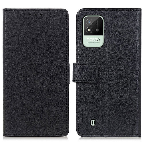 Leather Case Stands Flip Cover Holder M08L for Realme C20 Black