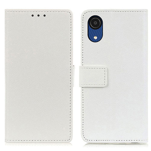 Leather Case Stands Flip Cover Holder M08L for Samsung Galaxy A03 Core White