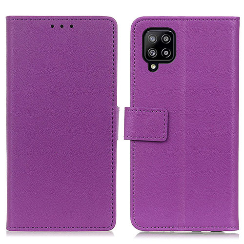 Leather Case Stands Flip Cover Holder M08L for Samsung Galaxy A22 4G Purple