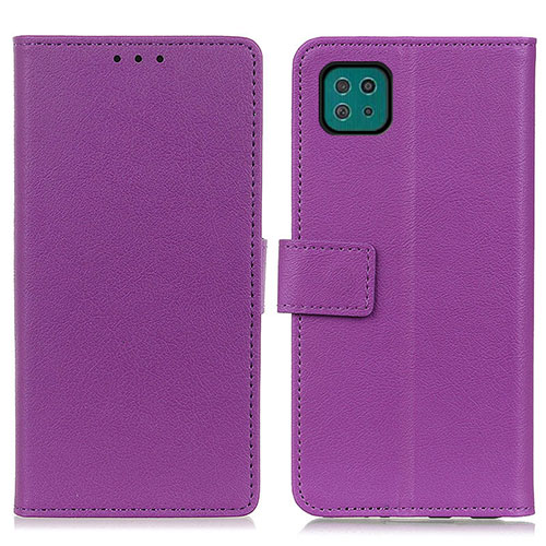 Leather Case Stands Flip Cover Holder M08L for Samsung Galaxy A22 5G Purple