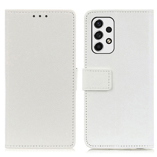 Leather Case Stands Flip Cover Holder M08L for Samsung Galaxy A53 5G White