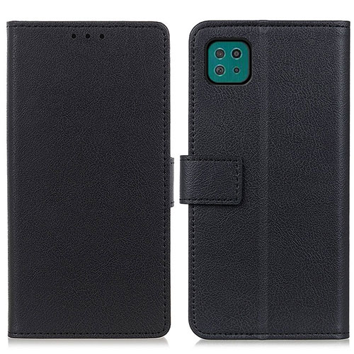 Leather Case Stands Flip Cover Holder M08L for Samsung Galaxy F42 5G Black