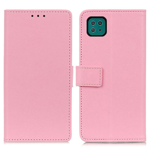 Leather Case Stands Flip Cover Holder M08L for Samsung Galaxy F42 5G Pink