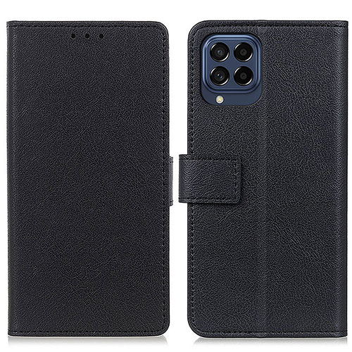 Leather Case Stands Flip Cover Holder M08L for Samsung Galaxy M53 5G Black