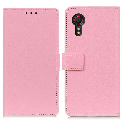 Leather Case Stands Flip Cover Holder M08L for Samsung Galaxy XCover 5 SM-G525F Pink