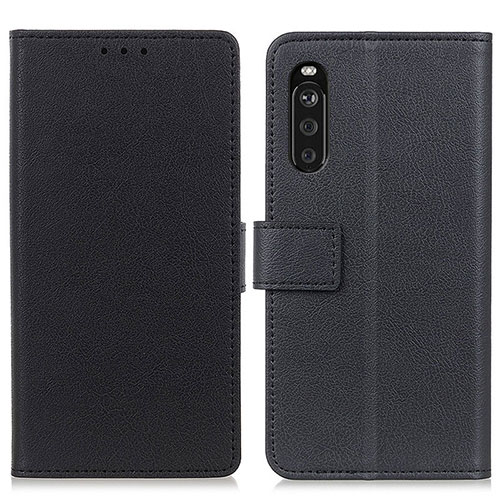 Leather Case Stands Flip Cover Holder M08L for Sony Xperia 10 III Black