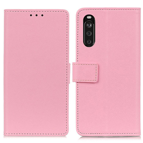 Leather Case Stands Flip Cover Holder M08L for Sony Xperia 10 III Lite Pink