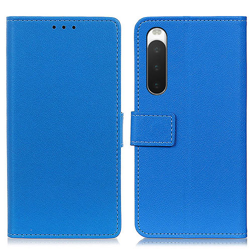 Leather Case Stands Flip Cover Holder M08L for Sony Xperia 10 IV SO-52C Blue