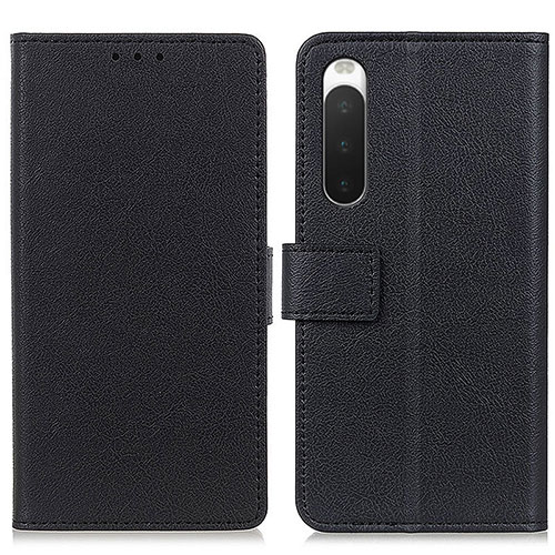 Leather Case Stands Flip Cover Holder M08L for Sony Xperia 10 V Black