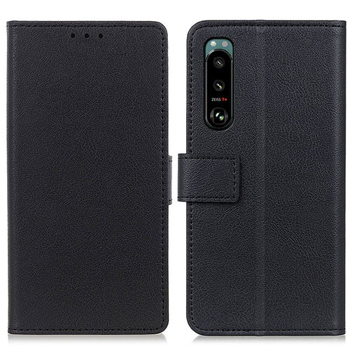 Leather Case Stands Flip Cover Holder M08L for Sony Xperia 5 III Black