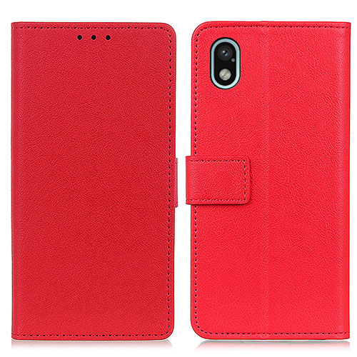 Leather Case Stands Flip Cover Holder M08L for Sony Xperia Ace III SOG08 Red