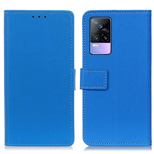 Leather Case Stands Flip Cover Holder M08L for Vivo V21e 4G Blue