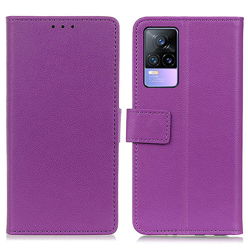 Leather Case Stands Flip Cover Holder M08L for Vivo V21e 4G Purple