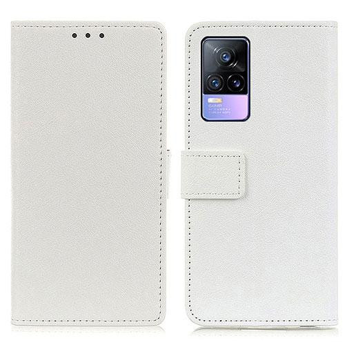 Leather Case Stands Flip Cover Holder M08L for Vivo V21e 4G White