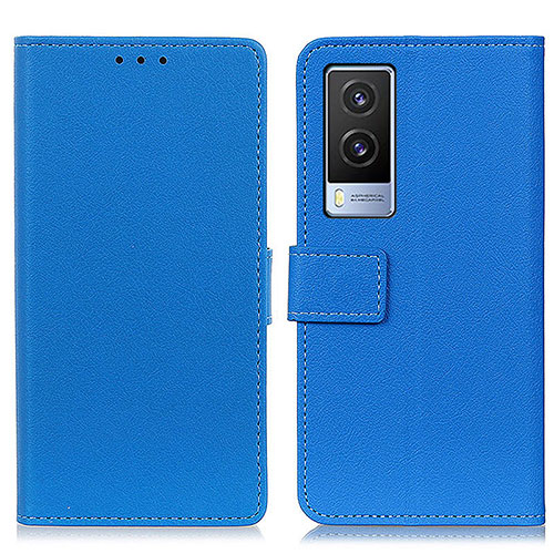 Leather Case Stands Flip Cover Holder M08L for Vivo V21e 5G Blue