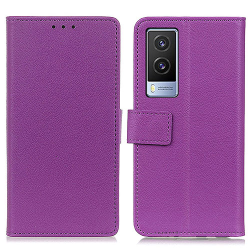 Leather Case Stands Flip Cover Holder M08L for Vivo V21e 5G Purple