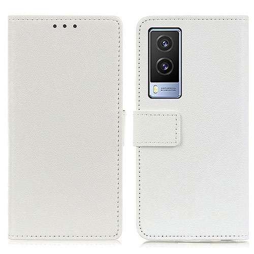 Leather Case Stands Flip Cover Holder M08L for Vivo V21e 5G White