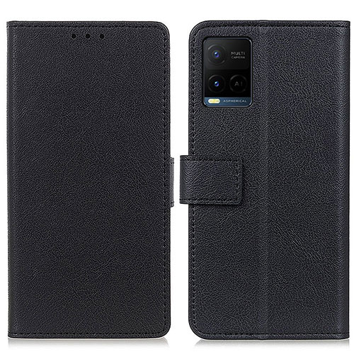 Leather Case Stands Flip Cover Holder M08L for Vivo Y21 Black