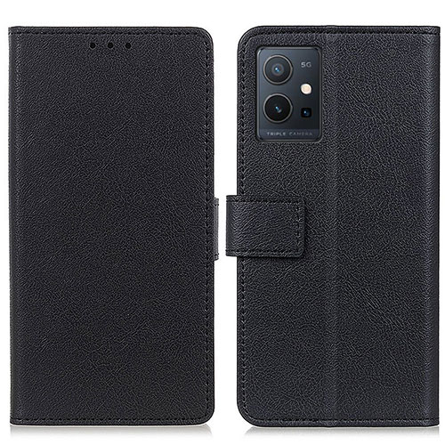 Leather Case Stands Flip Cover Holder M08L for Vivo Y55s 5G Black