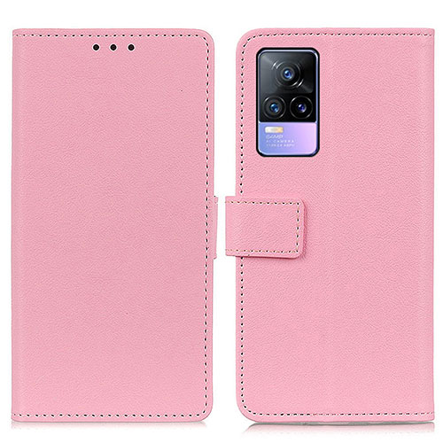 Leather Case Stands Flip Cover Holder M08L for Vivo Y73 (2021) Pink