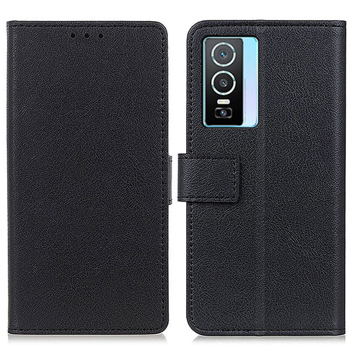 Leather Case Stands Flip Cover Holder M08L for Vivo Y74s 5G Black