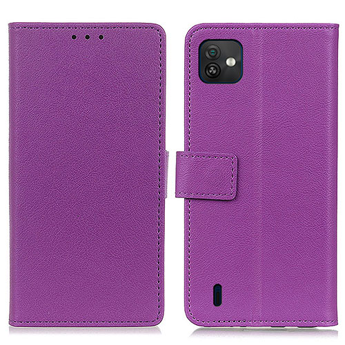 Leather Case Stands Flip Cover Holder M08L for Wiko Y82 Purple