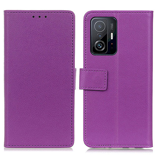 Leather Case Stands Flip Cover Holder M08L for Xiaomi Mi 11T Pro 5G Purple