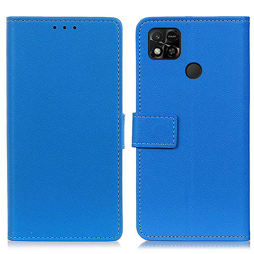 Leather Case Stands Flip Cover Holder M08L for Xiaomi POCO C3 Blue