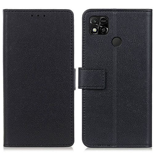 Leather Case Stands Flip Cover Holder M08L for Xiaomi POCO C31 Black