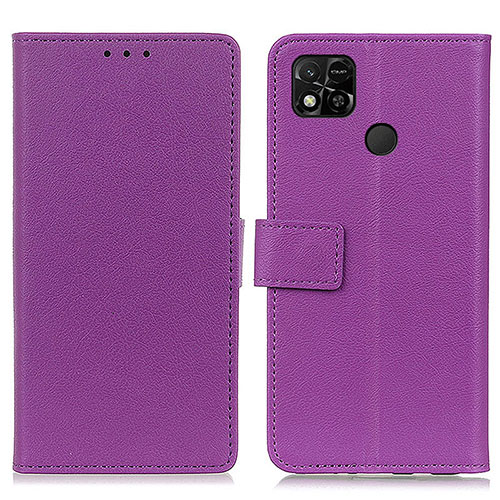 Leather Case Stands Flip Cover Holder M08L for Xiaomi POCO C31 Purple