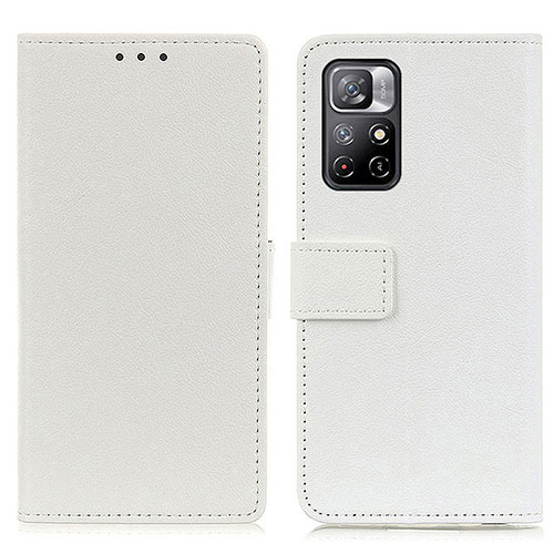 Leather Case Stands Flip Cover Holder M08L for Xiaomi Poco M4 Pro 5G White