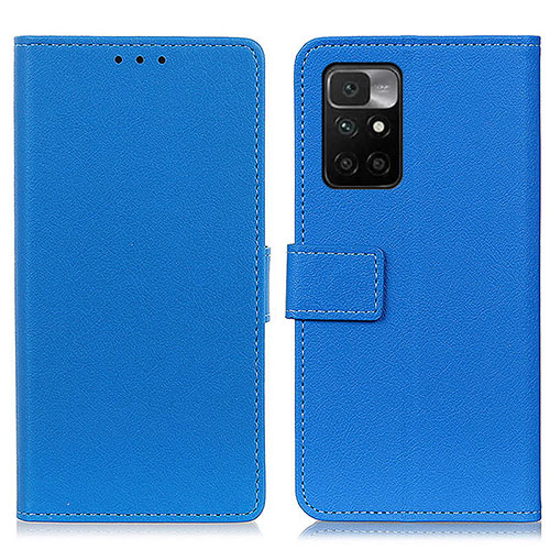 Leather Case Stands Flip Cover Holder M08L for Xiaomi Redmi 10 (2022) Blue