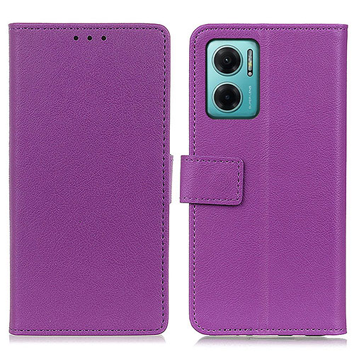 Leather Case Stands Flip Cover Holder M08L for Xiaomi Redmi 10 5G Purple