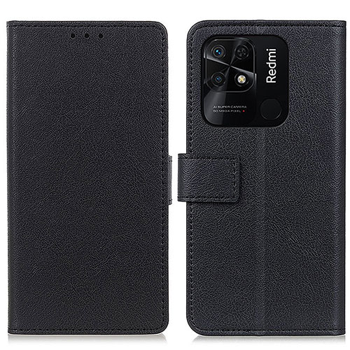 Leather Case Stands Flip Cover Holder M08L for Xiaomi Redmi 10 Power Black