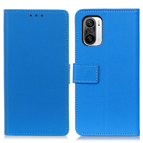 Leather Case Stands Flip Cover Holder M08L for Xiaomi Redmi K40 5G Blue