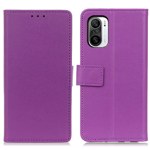 Leather Case Stands Flip Cover Holder M08L for Xiaomi Redmi K40 5G Purple