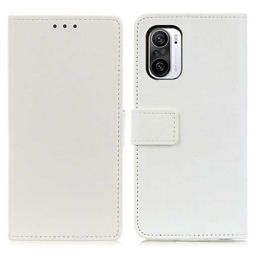 Leather Case Stands Flip Cover Holder M08L for Xiaomi Redmi K40 Pro 5G White