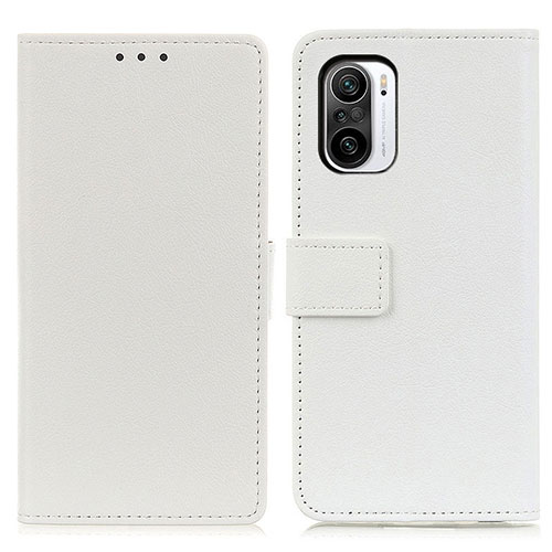 Leather Case Stands Flip Cover Holder M08L for Xiaomi Redmi K40 Pro+ Plus 5G White