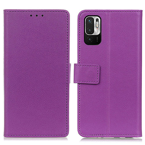 Leather Case Stands Flip Cover Holder M08L for Xiaomi Redmi Note 10 JE 5G Purple