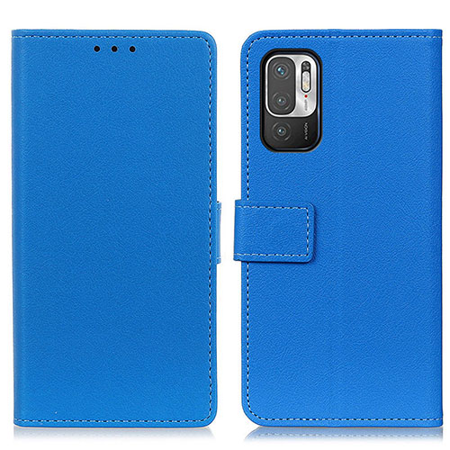 Leather Case Stands Flip Cover Holder M08L for Xiaomi Redmi Note 10T 5G Blue