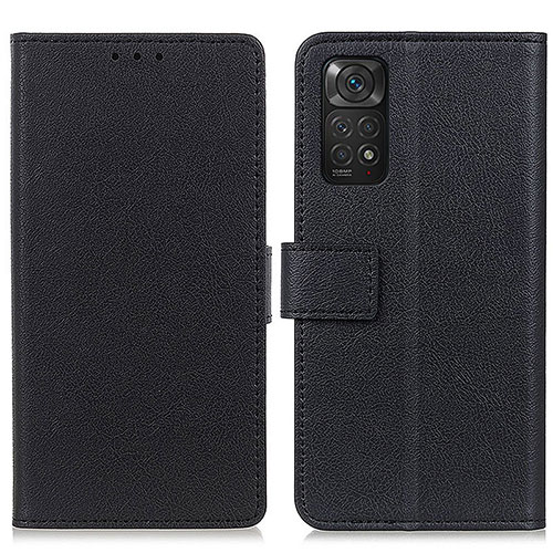 Leather Case Stands Flip Cover Holder M08L for Xiaomi Redmi Note 11 4G (2022) Black