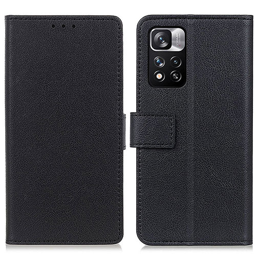 Leather Case Stands Flip Cover Holder M08L for Xiaomi Redmi Note 11 Pro+ Plus 5G Black