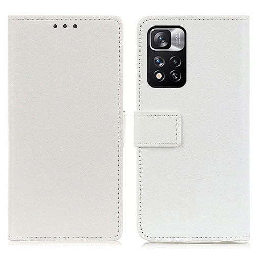 Leather Case Stands Flip Cover Holder M08L for Xiaomi Redmi Note 11 Pro+ Plus 5G White