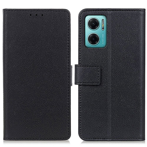 Leather Case Stands Flip Cover Holder M08L for Xiaomi Redmi Note 11E 5G Black