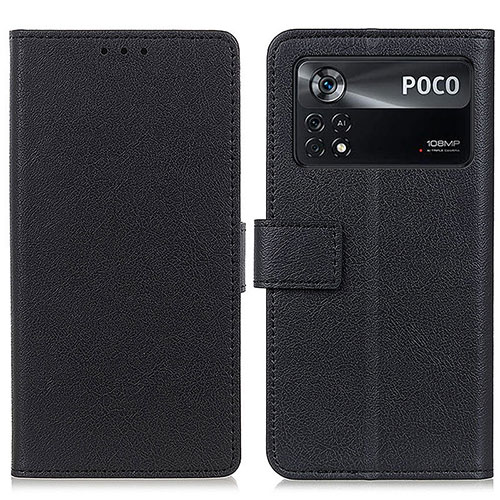 Leather Case Stands Flip Cover Holder M08L for Xiaomi Redmi Note 11E Pro 5G Black