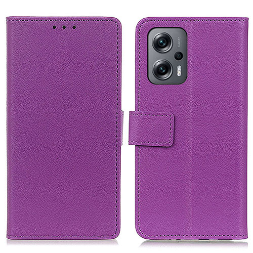 Leather Case Stands Flip Cover Holder M08L for Xiaomi Redmi Note 11T Pro 5G Purple